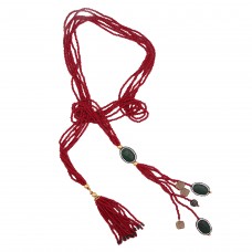 Red hydro tie necklace