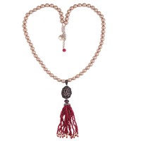 Charming red tassel necklace