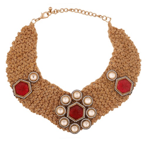 Crochet Gold Chain Necklace